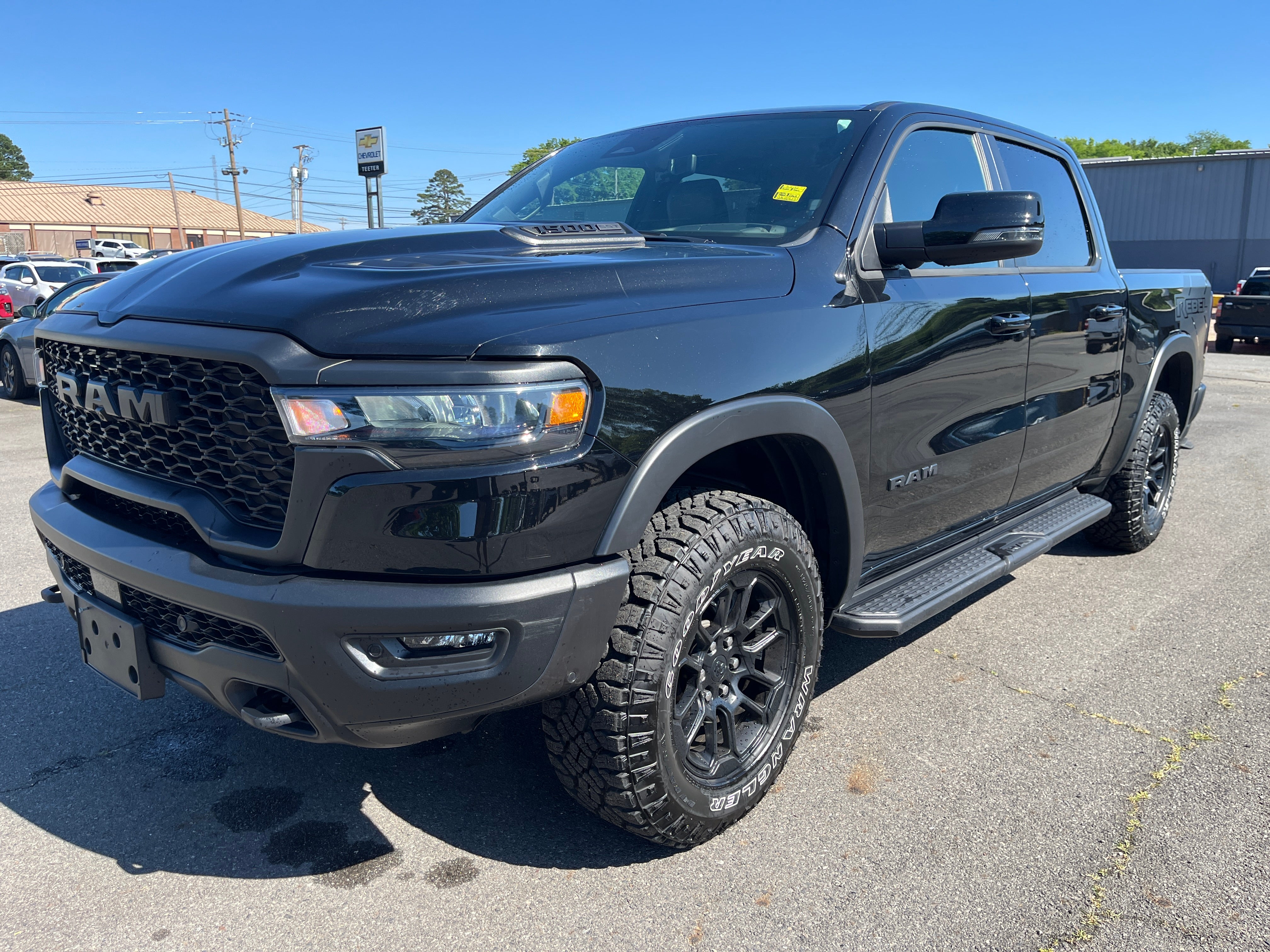 2025 RAM 1500 Rebel in Black — front three-quarter view