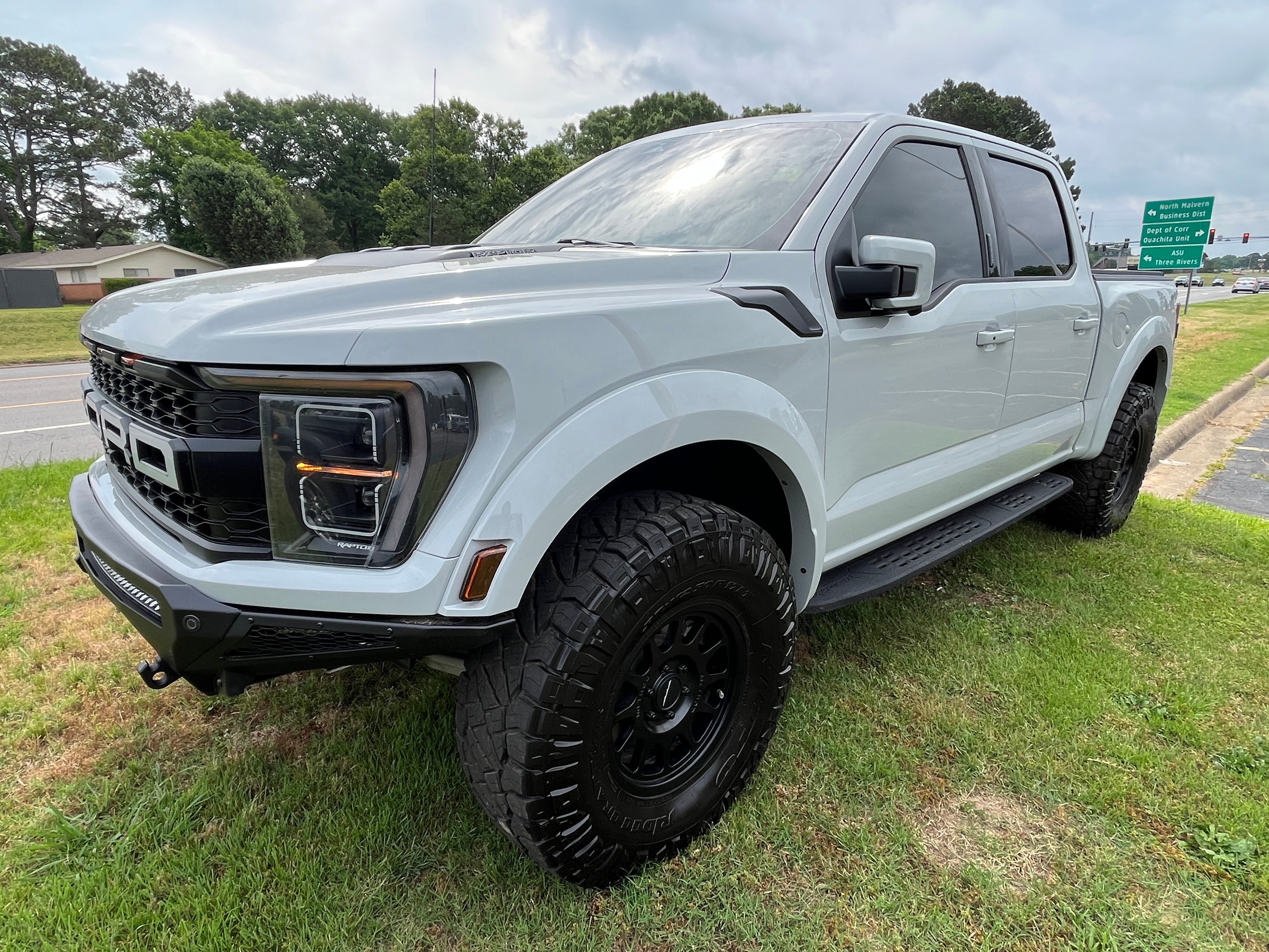2023 Ford F-150 Raptor in Gray — front three-quarter view