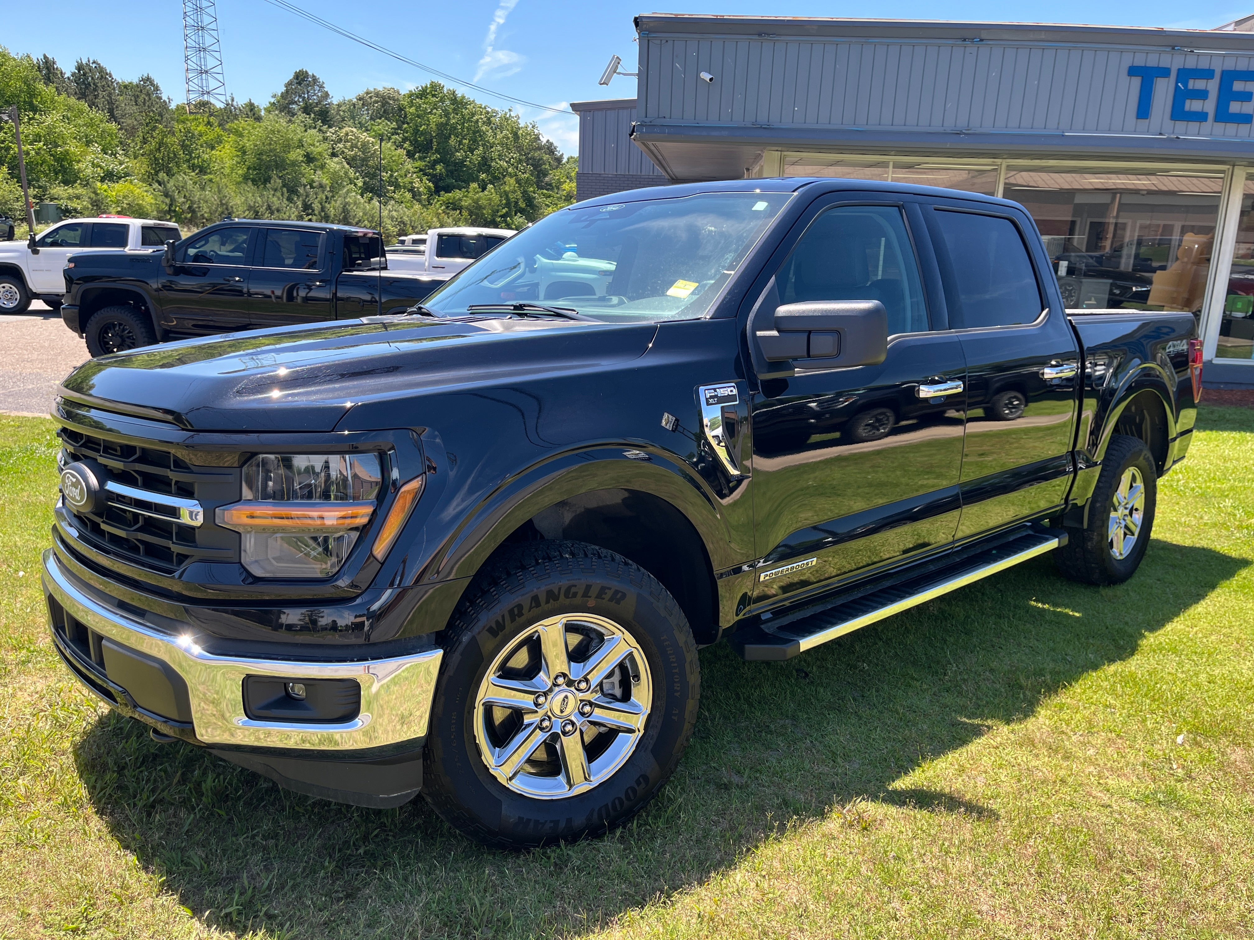 2025 Ford F-150 XLT in Black — front three-quarter view