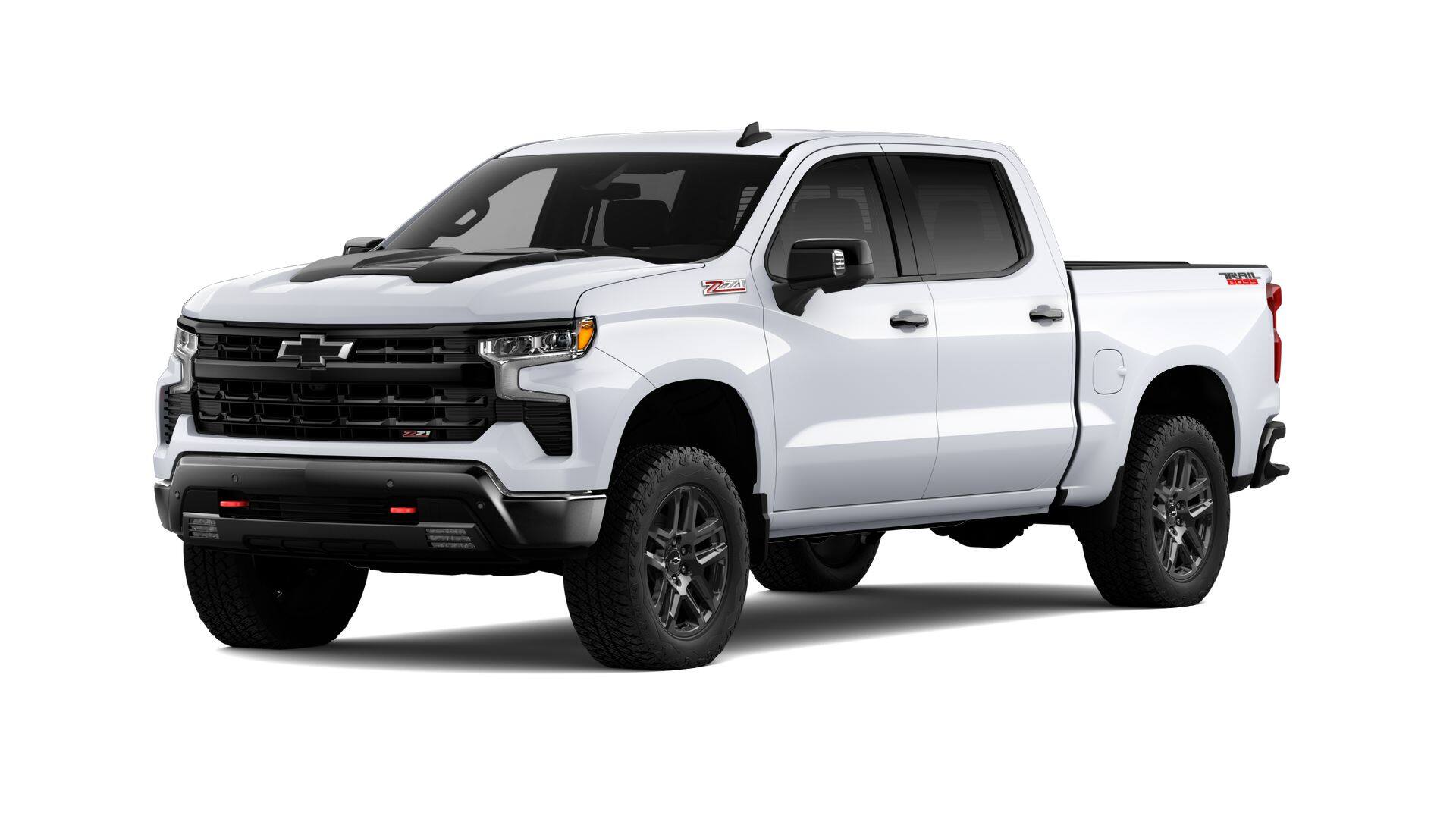2026 Chevrolet Silverado 1500 LT Trail Boss in Summit White — front three-quarter view