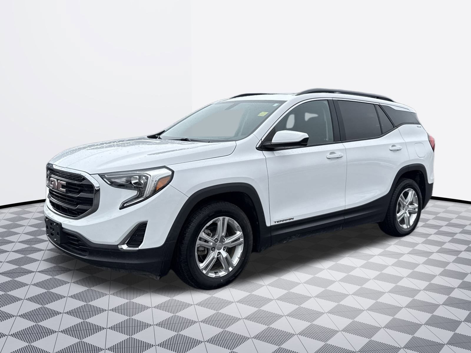 2018 GMC Terrain SLE in Summit White — front three-quarter view