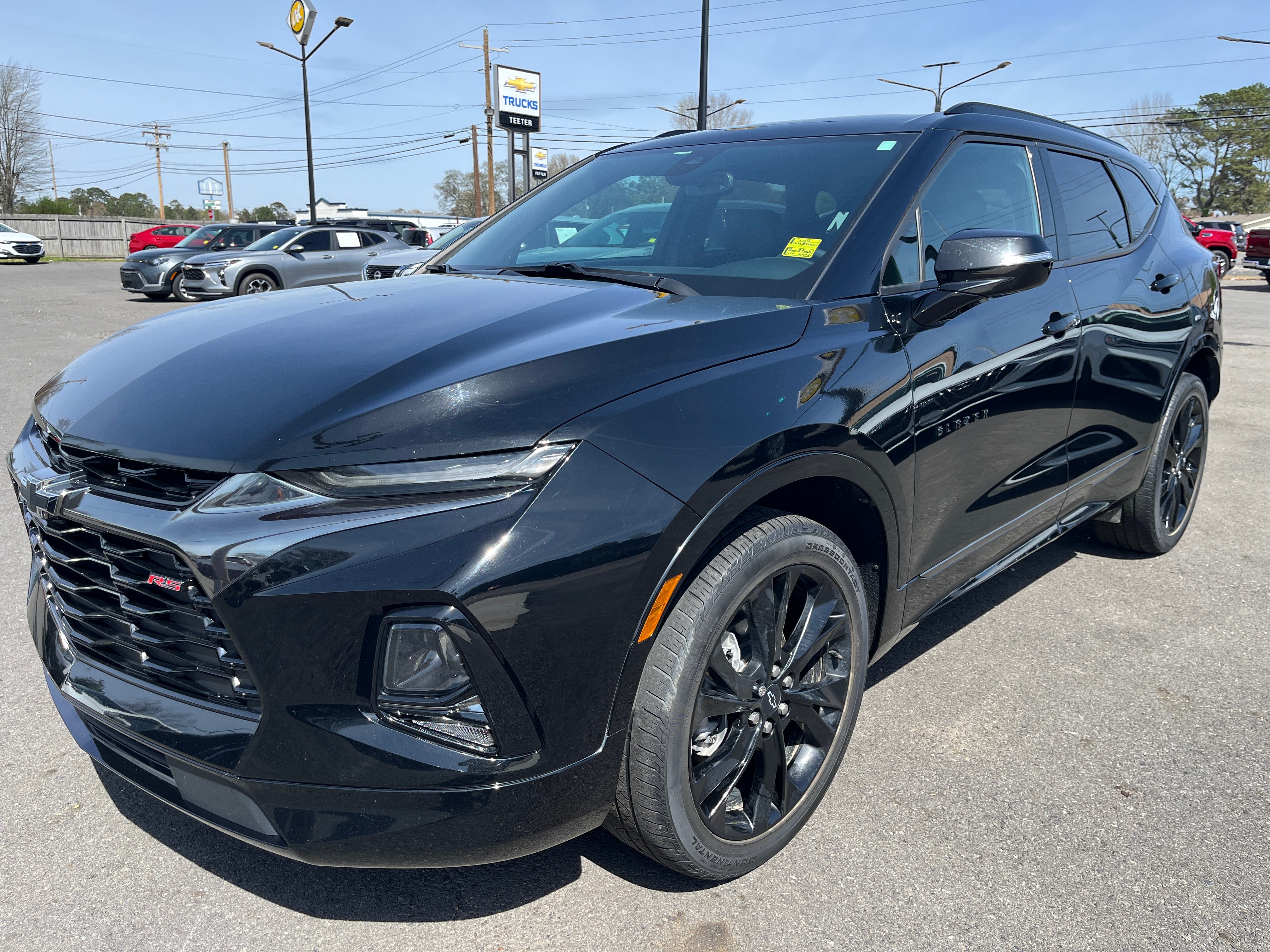 2022 Chevrolet Blazer RS in Black — front three-quarter view