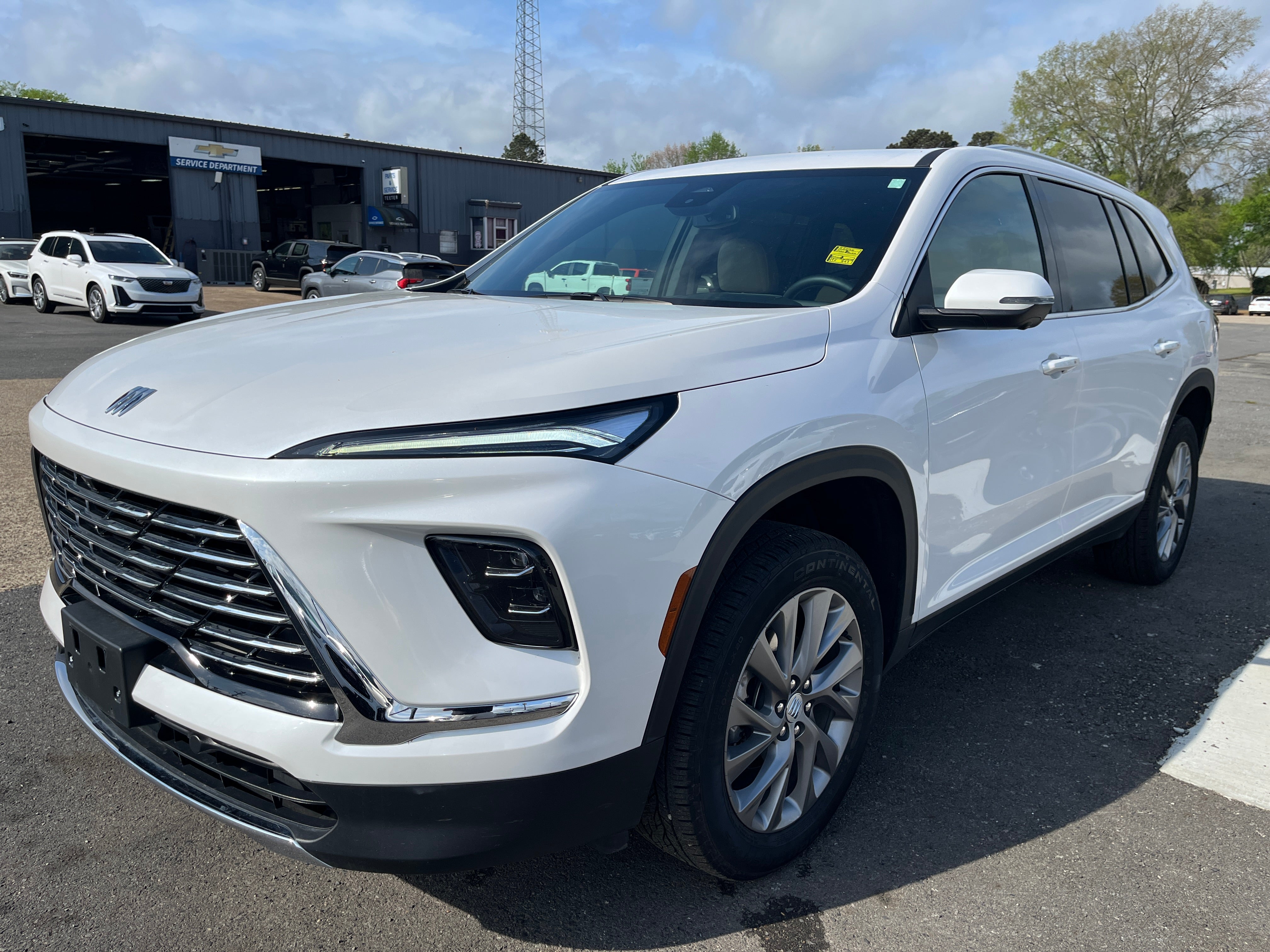2025 Buick Enclave Preferred in White Frost Tricoat — front three-quarter view