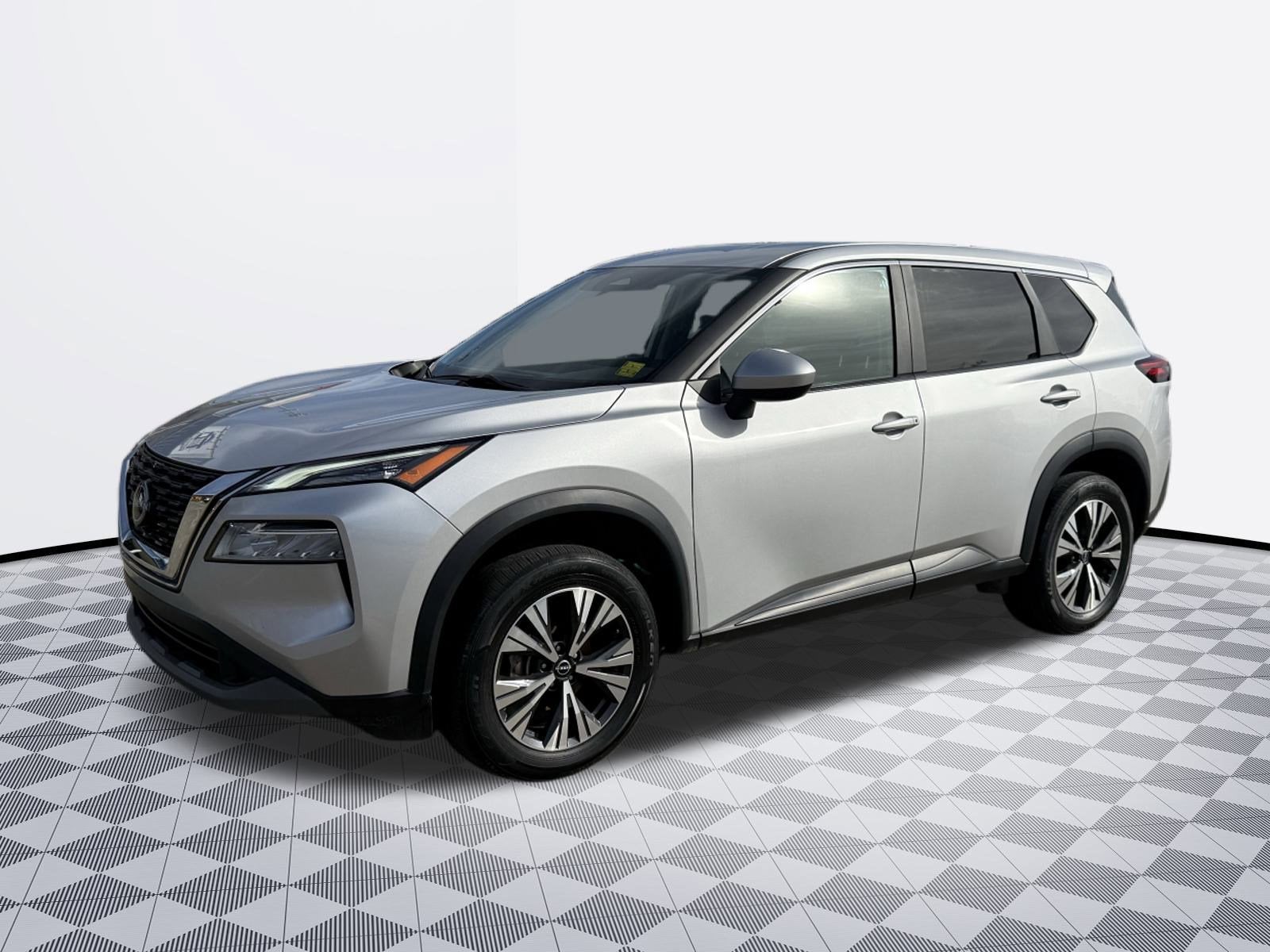2023 Nissan Rogue SV in Silver — front three-quarter view