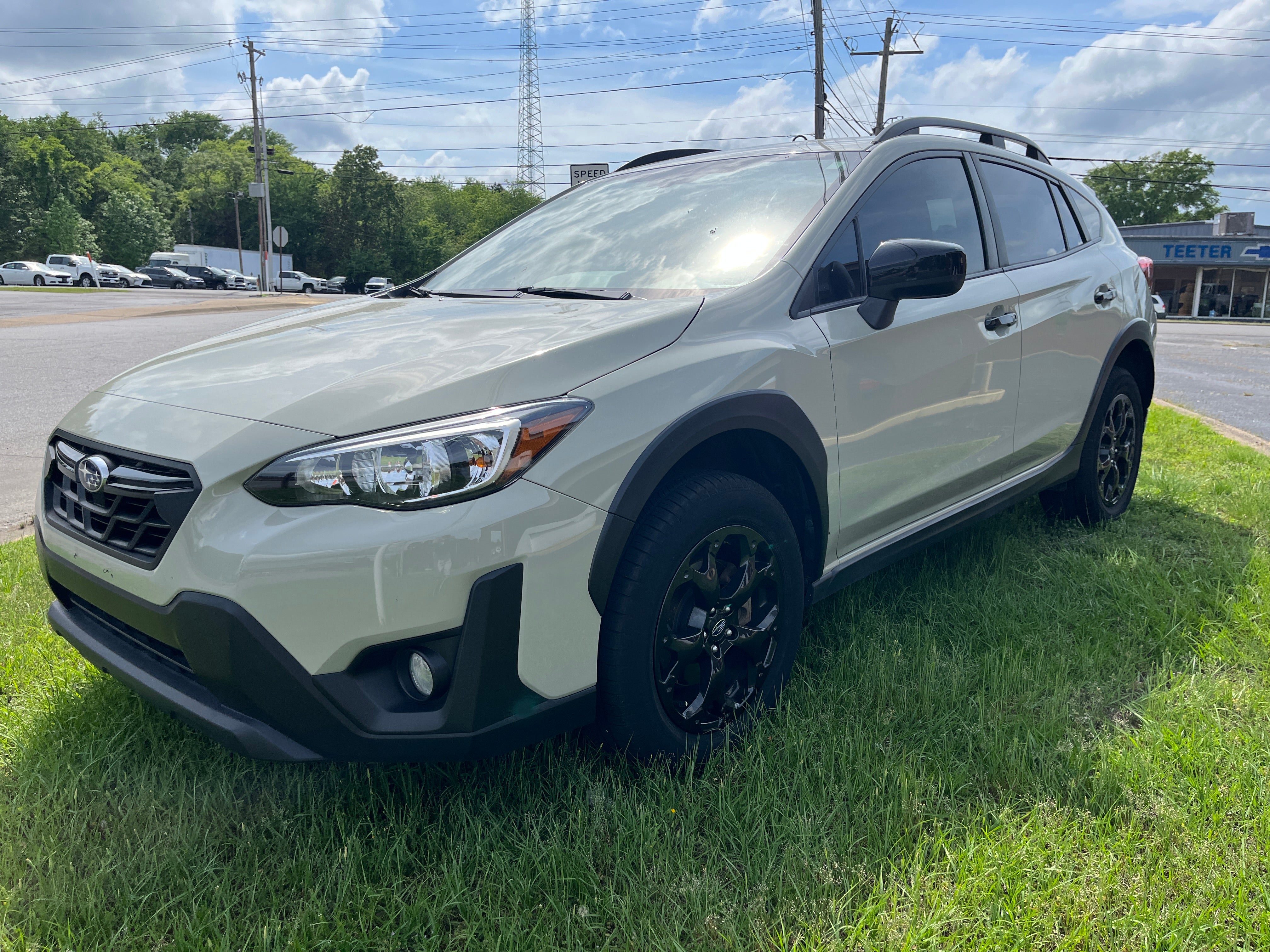 2023 Subaru Crosstrek Premium in Tan — front three-quarter view