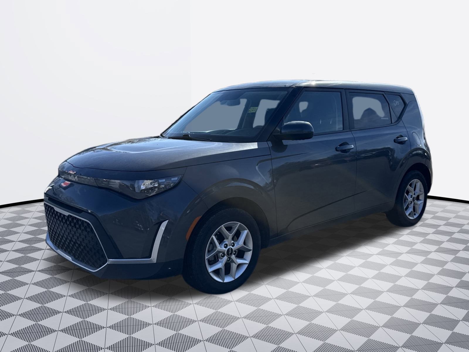 2023 Kia Soul LX in Gray — front three-quarter view