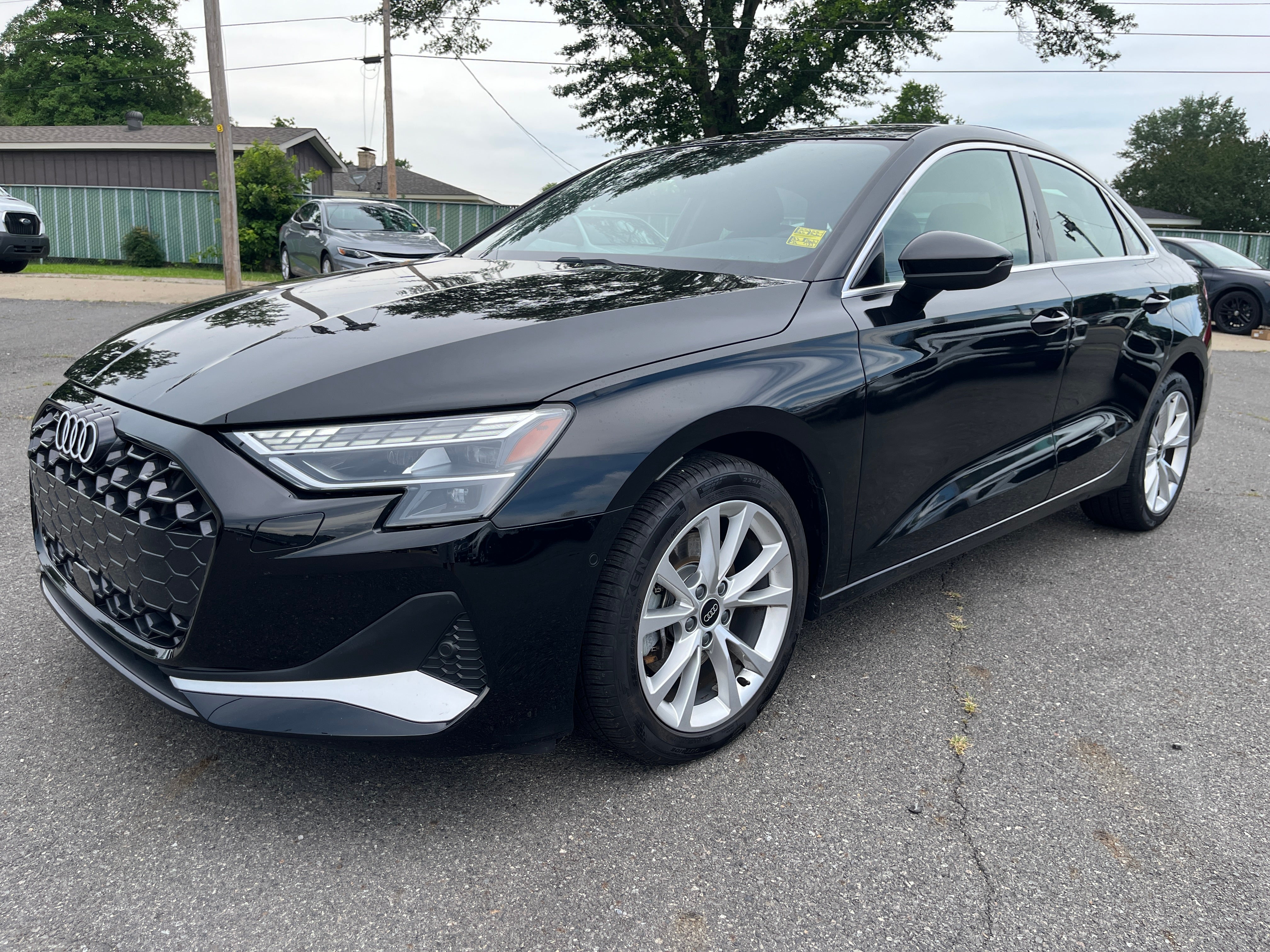 2025 Audi A3 Premium in Black — front three-quarter view